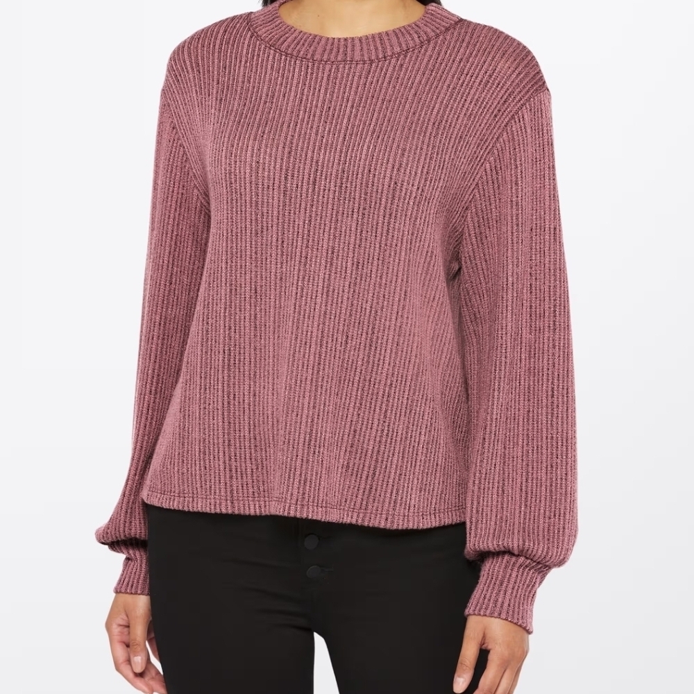 Women's Ribbed Knit Sweater - Pink